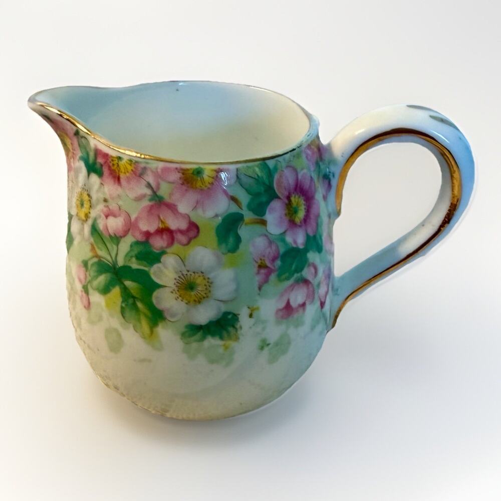 Vintage Staffordshire Maytime Floral Creamer Cottagecore English Garden Tea